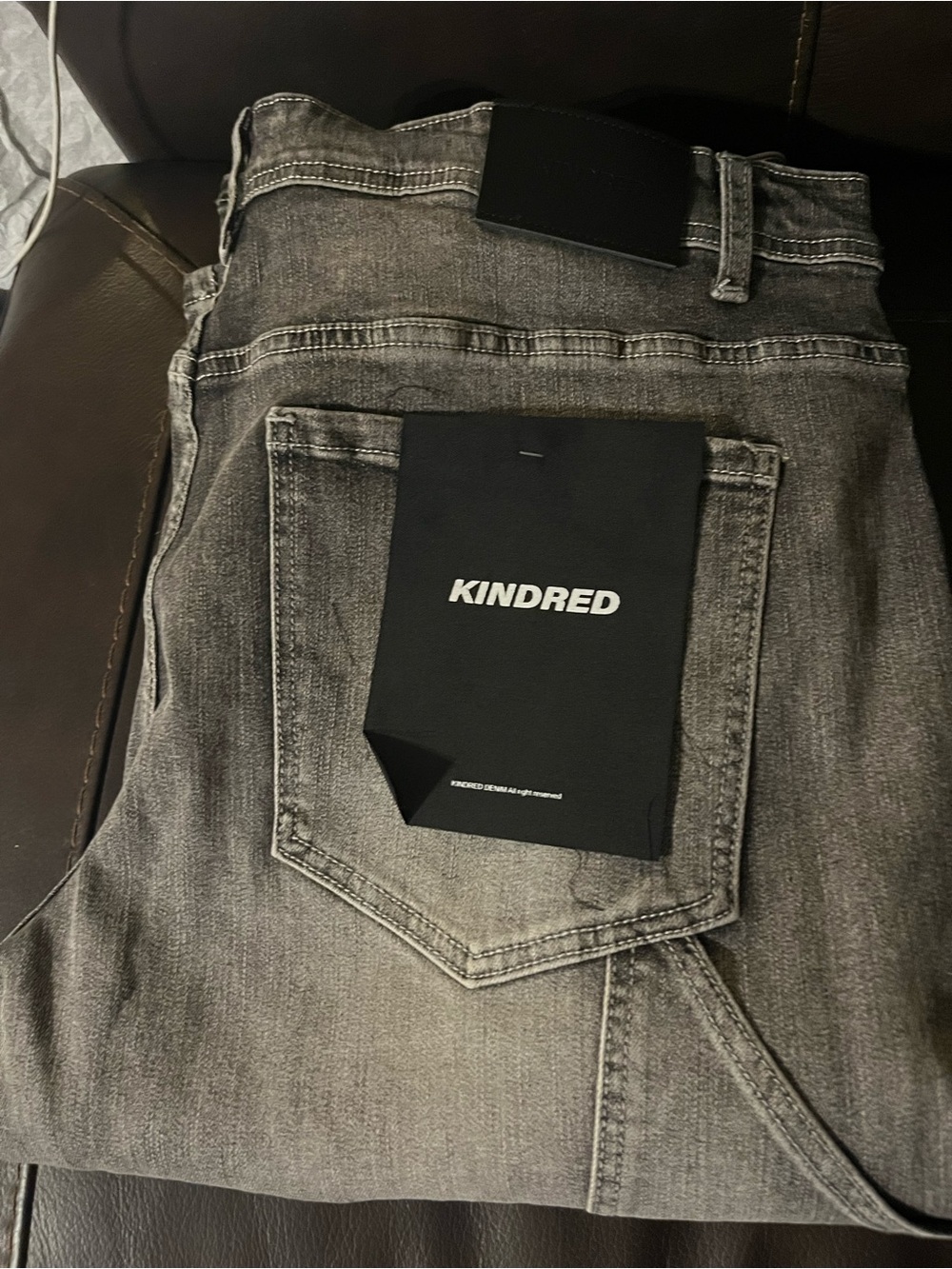 Kindred Men’s 40x36 Stacked Bootcut Grey Rhinestone Jeans NWT
